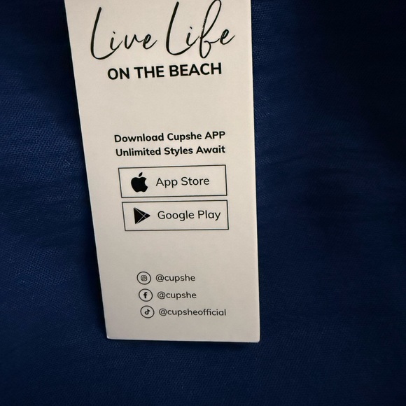 Cupshe Blue Swim Coverup with Decorative Trim - Picture 8 of 9